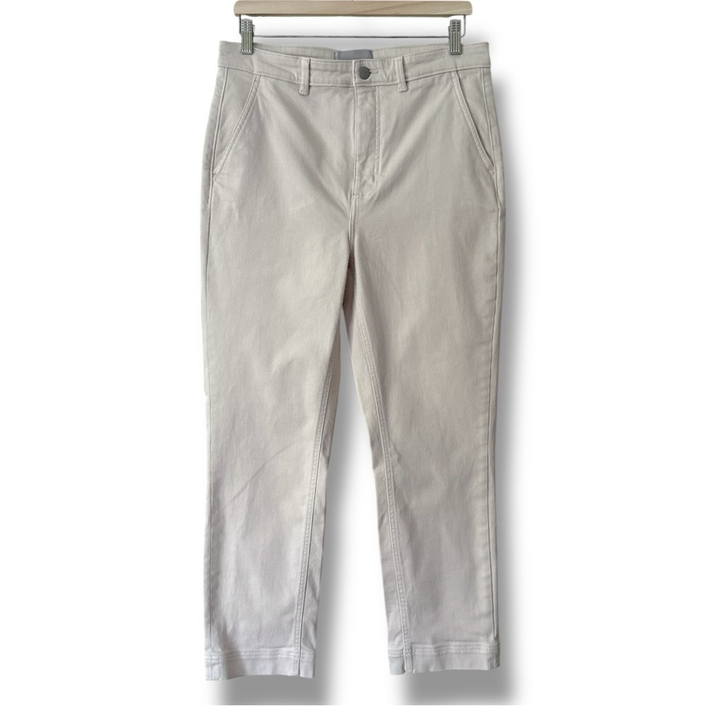 Everlane The Slim Leg Crop Pants Cream Size 12 Excellent Condition
